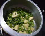 A picture of step 1 of Besan wali guar phali (cluster bean).