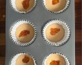 A picture of step 3 of IRN-BRU, Whiskey and Rosehip Foilleag (cupcakes) with a Bride’s Bonn (shortbread) topping.
