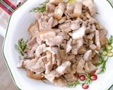 A picture of step 1 of Bánh Xèo with Shrimp and Pork.