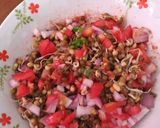 A picture of step 7 of Moong dal sprout chat.