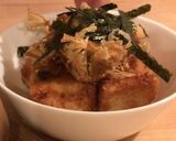 A picture of step 4 of Pan fried crispy Japanese agedashi tofu.