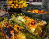 Foto langkah ke 5 dari resep Pepes kepala patin tempoyak.