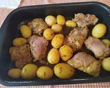 Foto del paso 17 de la receta: Filetes de contramuslo de pavo con papas al horno