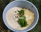 A picture of step 1 of Maize and Wheat Rotis with Fenugreek Greens.