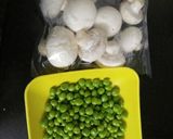 A picture of step 2 of Green Pea and Mushroom ki Sabji.