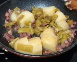 Foto del paso 4 de la receta Judías verdes rehogadas con patatas y huevos cocidos