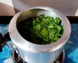 A picture of step 1 of Moong-Palak Masala.