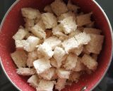 A picture of step 2 of Bread Halwa.