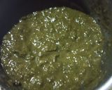 A picture of step 2 of Sarso ka saag or makki ki roti with taazi chaajh.