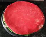 A picture of step 11 of Sweet colourful Custard mathari.