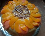 A picture of step 6 of Chocolate cake covered with custard.
