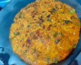 A picture of step 5 of Methi na thepla- 2 methods.