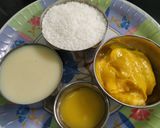 A picture of step 1 of Mango coconut laddo.