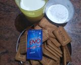 A picture of step 1 of Parle biscuit cake.