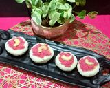 A picture of step 6 of Beetroot Coconut open Bhapa Pitha.