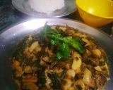 A picture of step 5 of Aloo methi vegetable.