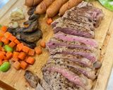 A picture of step 6 of Strip loin steak with simple side dish.