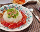 Hình bước làm 2 của món Cơm dĩa kiểu xôi mặn