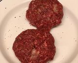 A picture of step 3 of Venison burger in a portobello mushroom “bun” 🍔🍟.