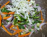 A picture of step 2 of Chinese platter(with wheat flour spring roll).