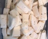 A picture of step 1 of Fried Yam.