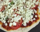 A picture of step 6 of Tomato Basil Thin Crust Pizza.