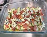 Une image de l'étape 12 de Gratin de courgettes et pommes de terre au lomo et roquefort.