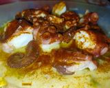 Foto del paso 6 de la receta Pulpo a feira sobre parmentier de patata y lechuga de alga