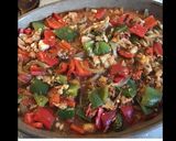 Une image de l'étape 2 de Gratin de poivrons verts et rouges cabillaud et feta.