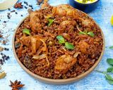 A picture of step 10 of Bhopali Red Rice Chicken Biryani.