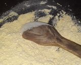 A picture of step 4 of Makhna and besan barfi.