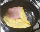 A picture of step 4 of Ham, Cheese, and Egg Sandwich 😋.