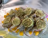 Une image de l'étape 10 de Gambas sauvages aux poivrons, oignon et citron.