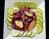 A picture of step 6 of Purple cabbage, apple summer salad.