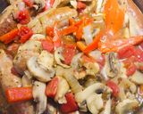 A picture of step 6 of Sausage, Peppers, Onions and Mushrooms.