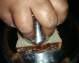 A picture of step 1 of Bread dahi bhalla.