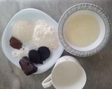 A picture of step 1 of Oreo lava mug cake.
