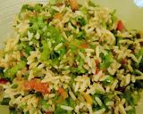 A picture of step 1 of Stir fried salad rice.