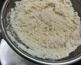 A picture of step 2 of Tricolour peanut katli.
