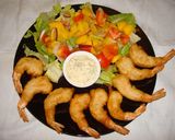 A picture of step 7 of Beer batter shrimps and mango salad.