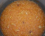 A picture of step 4 of Kesari bhath.
