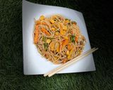 A picture of step 6 of Stir fry spaghetti.