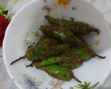 A picture of step 6 of Instant Stuffed Green Chilli Pickle.