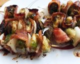 A picture of step 6 of Brussels Sprouts Kabobs.