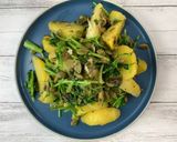 A picture of step 8 of Umami Taste Potatoes with Shiitake Powder and Lots of Cilantro.