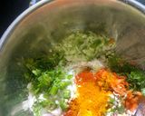 A picture of step 2 of Barely veggie pancake or Thalipith.