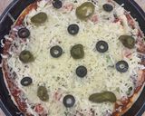A picture of step 7 of Hot and spicy Beef cheesy pizza.