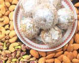 A picture of step 1 of Channa Daal and Khajoor Halwa and laddoos.