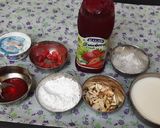A picture of step 1 of Strawberry crushed milk shake with vanilla ice cream.