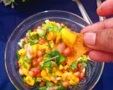 A picture of step 4 of Kesar mango salsa.